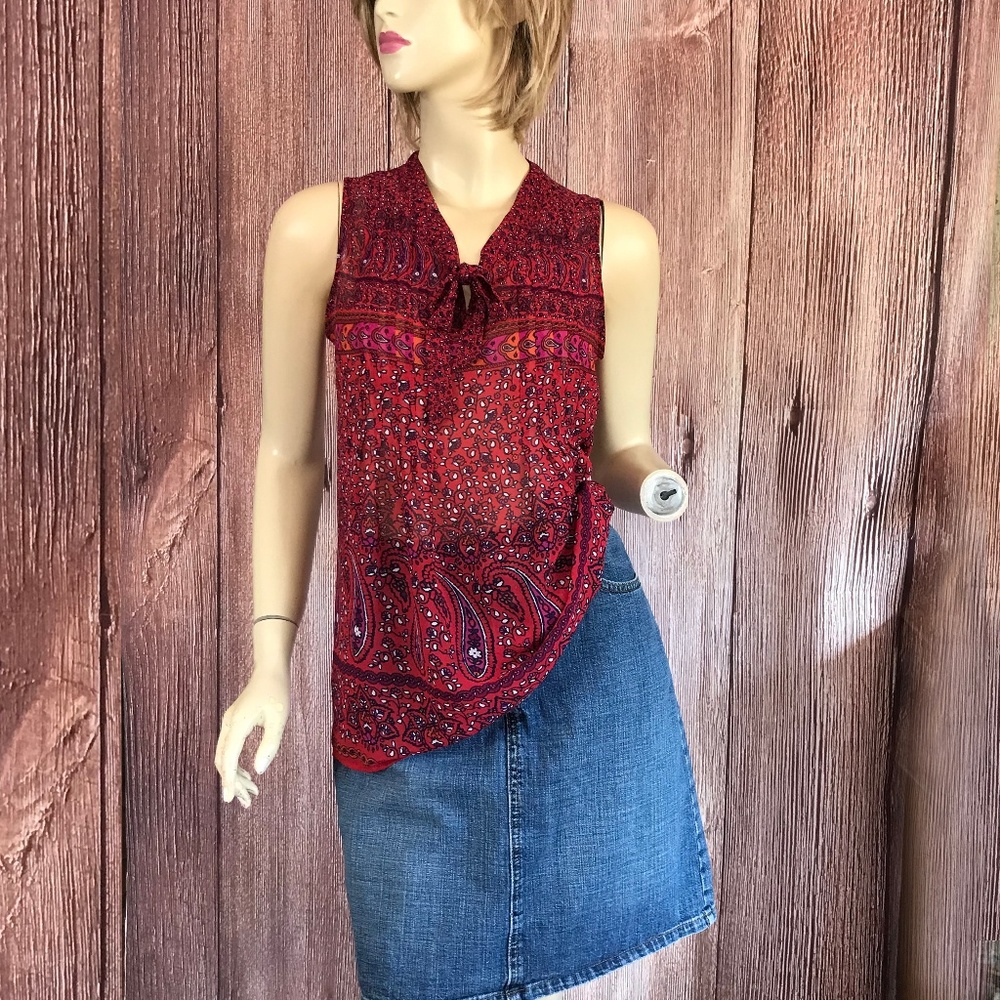 Old Navy Sleeveless Blouse Top Paisley XS